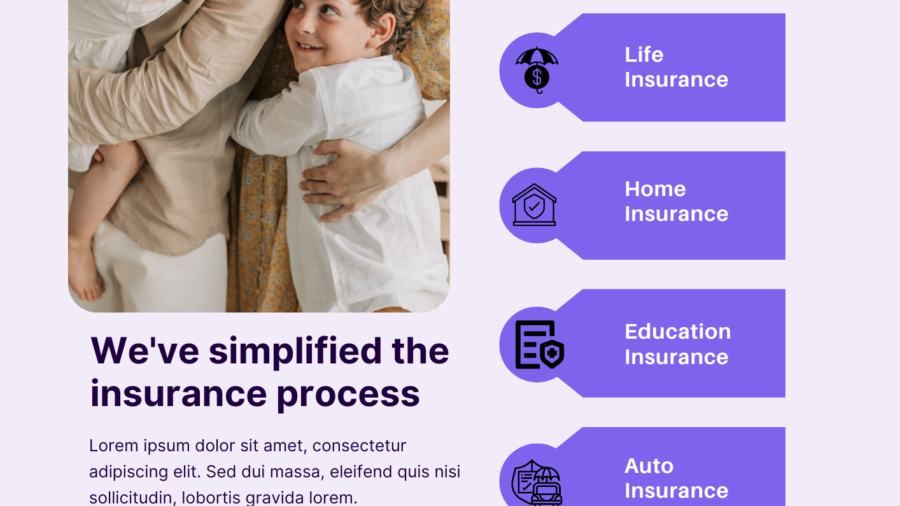 Purple-Minimalist-Family-Insurance-Flyer